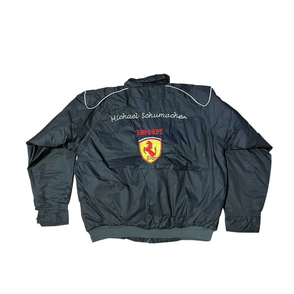 NWT Ferrari Michael Schumacher F1 Racing Jacket Black XL 8-Dragon LTD Retro - Picture 2 of 11